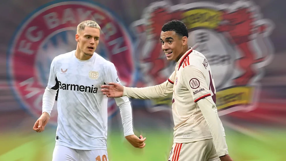 Floran Wirtz (Leverkusen) và Jamal Musiala (Bayern Munich)